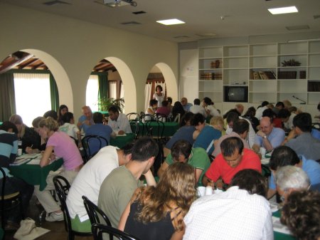 Fig 1: Photo of hands-on tutorial session at the IUCr Siena 2006 teaching school