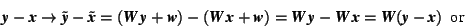 \begin{displaymath}\mbox{\textit{\textbf{y}}}-\mbox{\textit{\textbf{x}}} \righta... ...{\textit{\textbf{y}}}-\mbox{\textit{\textbf{x}}})\ \mbox{ or } \end{displaymath}