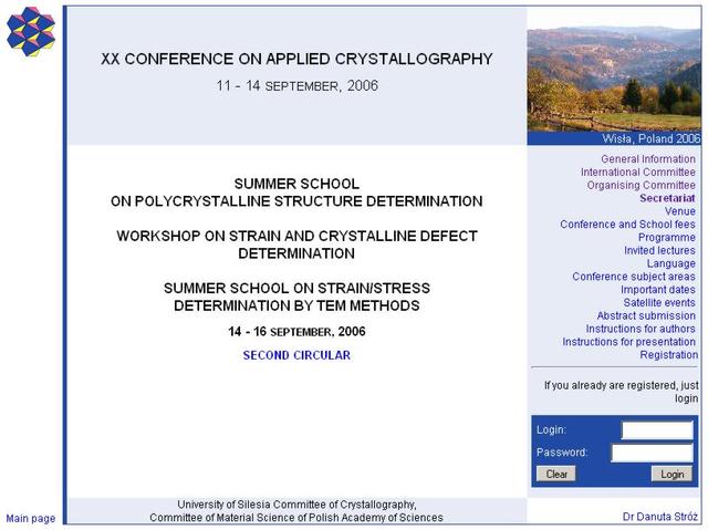 [2006: XX Conference on Applied Crystallography: Website]