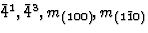 $\={4}^1, \={4}^3, m_{(100)}, m_{(1\={1}0)}$