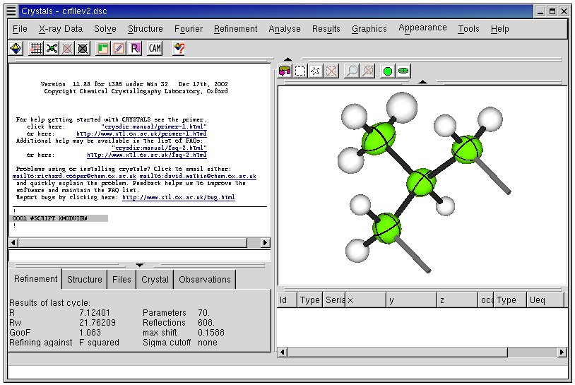 [Screenshot of CRYSTALS software]