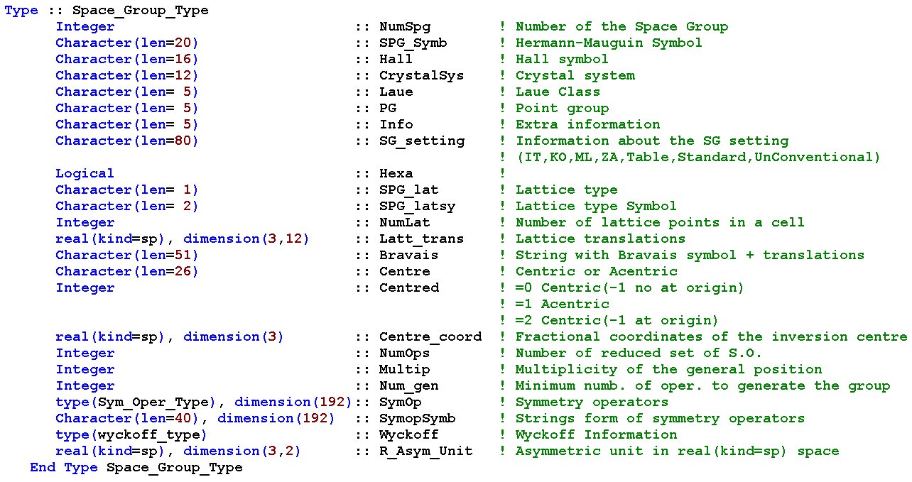 [space group type]