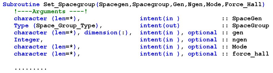 [subroutine header]