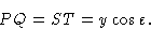 \begin{displaymath} PQ = ST = y\cos \varepsilon.\end{displaymath}