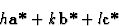 \begin{displaymath} h\textbf{a*} + k\textbf{b*} + l\textbf{c*}\end{displaymath}