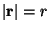 $\vert\mathbf {r}\vert = r$