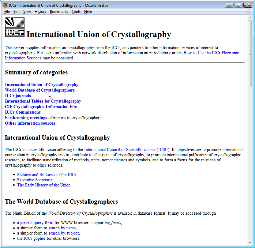 [IUCr home page 1996]