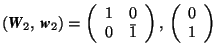 $(\mbox{\textit{\textbf{W}}}_2,\,\mbox{\textit{\textbf{w}}}_2)=\left( \begin{arr... ...\bar{1} \end{array} \right),\,\left( \begin{array}{r} 0\\ 1 \end{array} \right)$