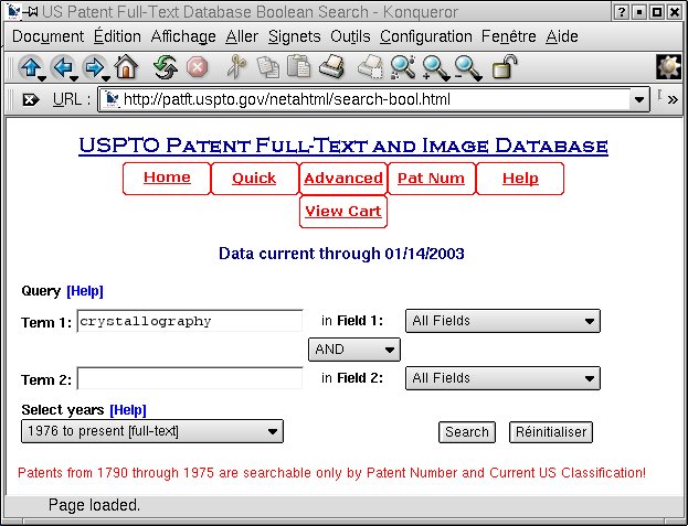 [Patent Office search interface]