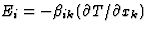 $E_i=-\beta_{ik}(\partial T/\partial x_k)$