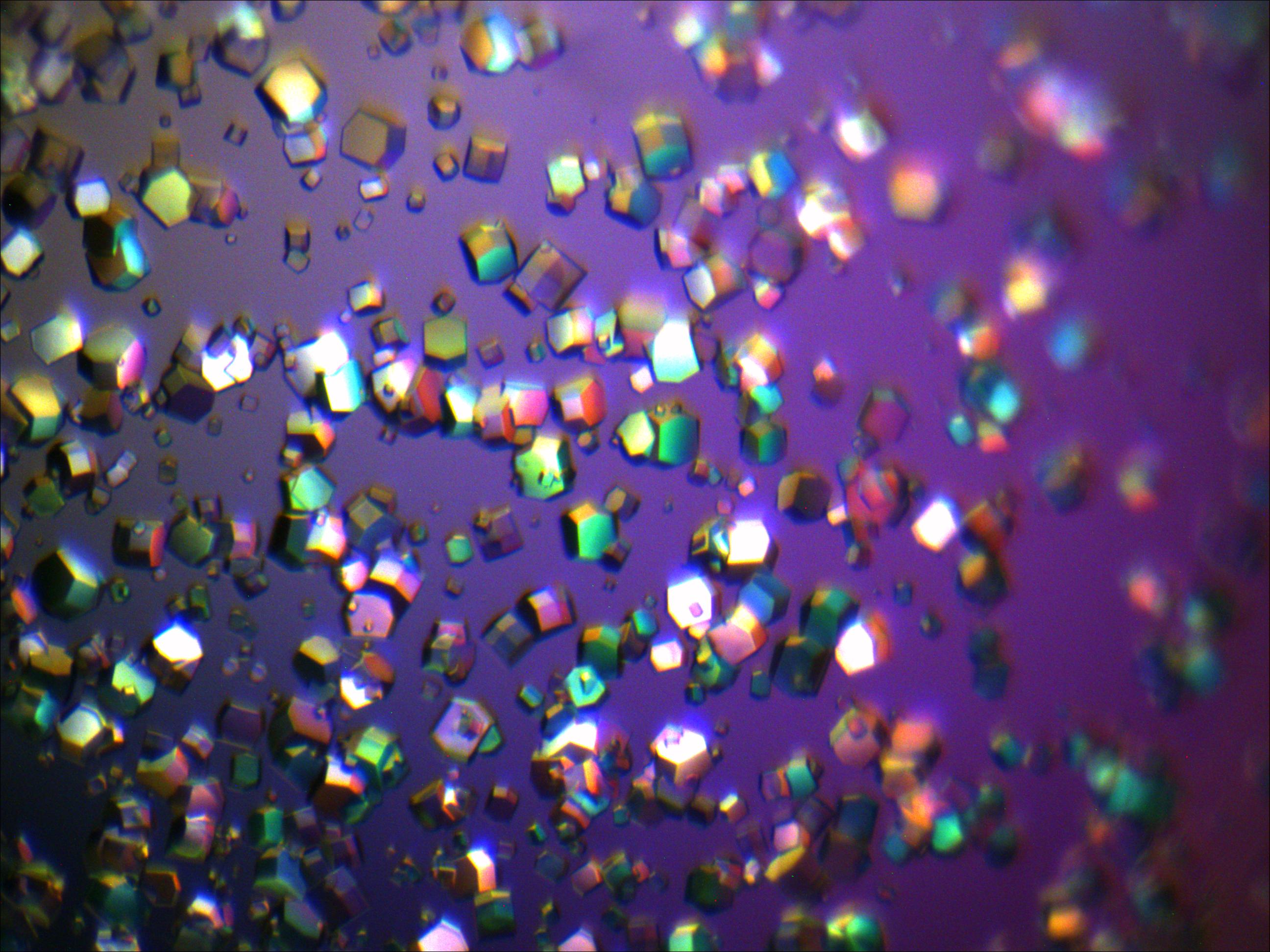 Crystals on a purple background