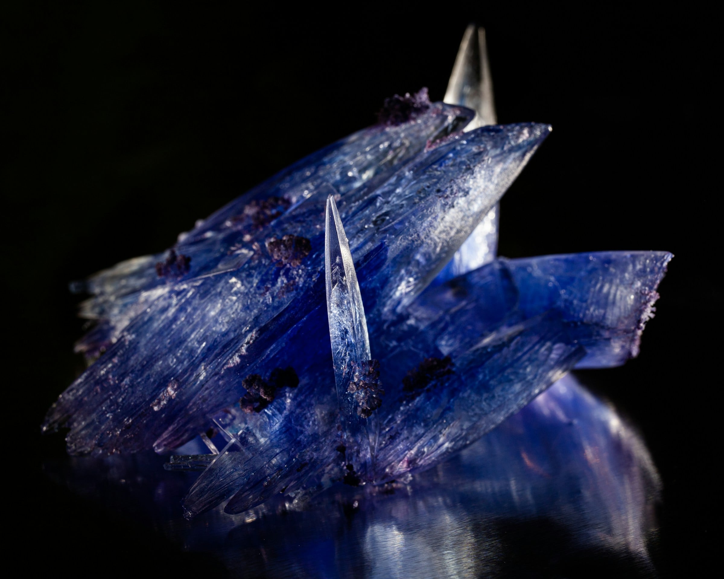 Blue crystal, dark background