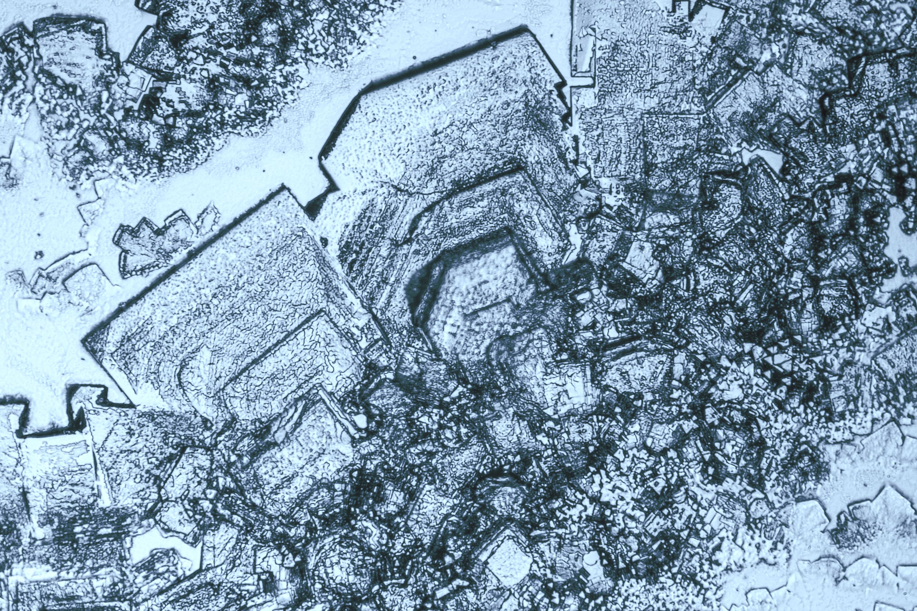 Black and white crystal structures