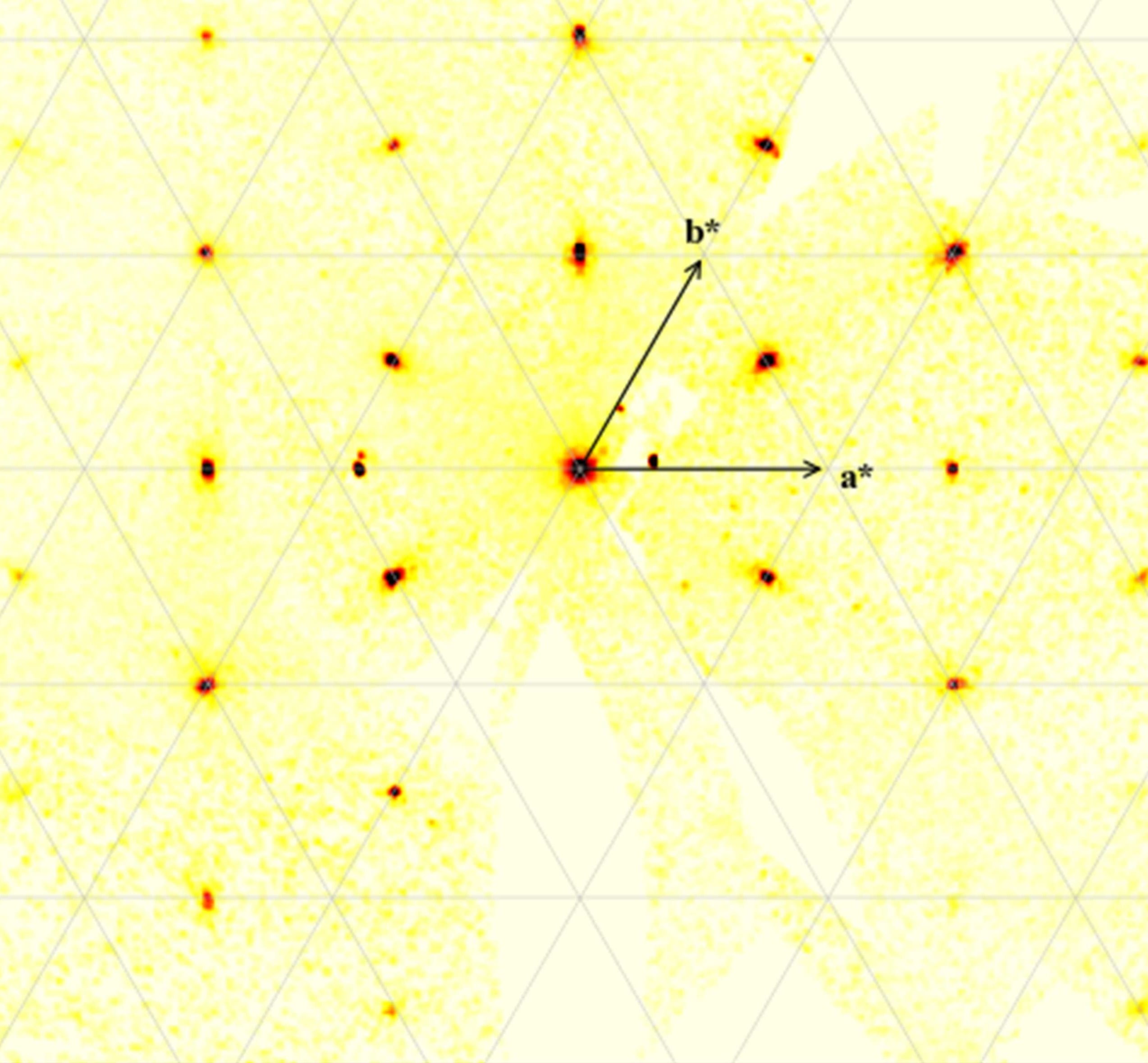 Reciprocal space cuts through the (hk3) plane measured by single-crystal XRD.