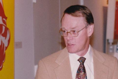 Professor Hendrickson at a 75th birthday celebration for Herbert Hauptman and Jerome Karle in Buffalo, NY, USA, in October 1992 (photo contributed to the IUCr gallery by Bill Duax).