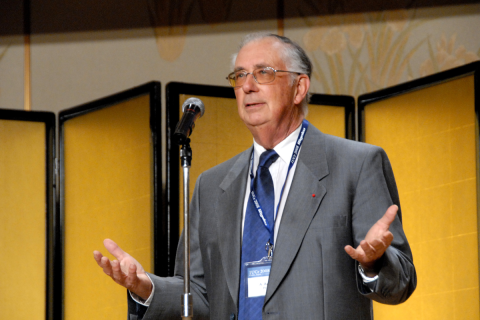 André Authier speaking at the 21st IUCr Congress in Osaka, Japan, in 2008.