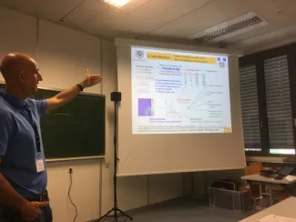 Person giving a lecture