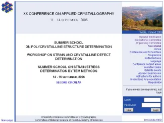 2006: XX Conference on Applied Crystallography: Website