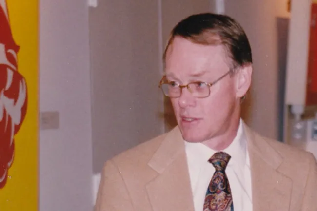 Professor Hendrickson at a 75th birthday celebration for Herbert Hauptman and Jerome Karle in Buffalo, NY, USA, in October 1992 (photo contributed to the IUCr gallery by Bill Duax).