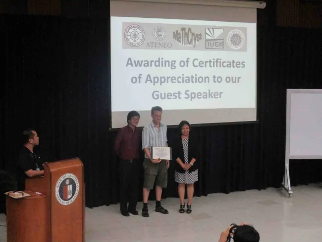 2017: Second Manila International Workshop on Mathematical Crystallography: Certificates